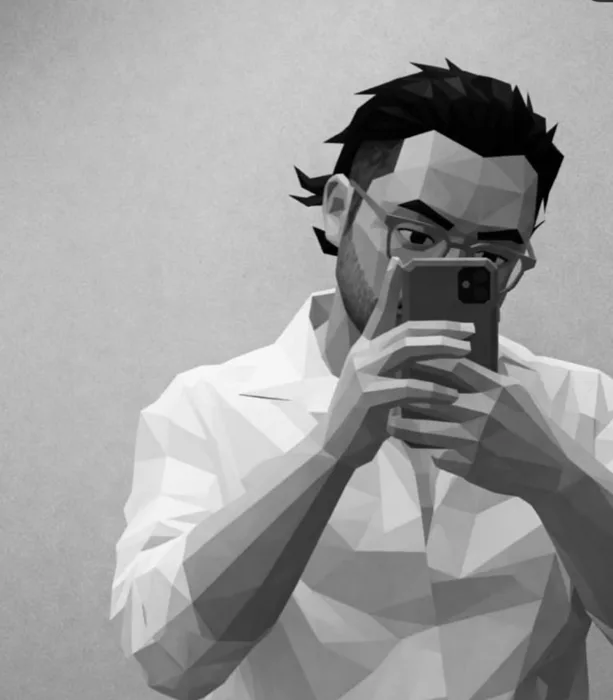 Bibek Rana: Low-poly me, monochrome